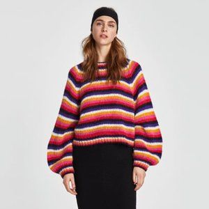 Multicolored Stripe Knit Sweater